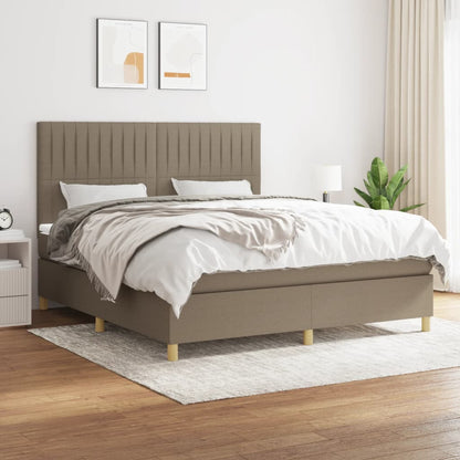 Boxspringbett mit Matratze Taupe 180x200 cm Stoff