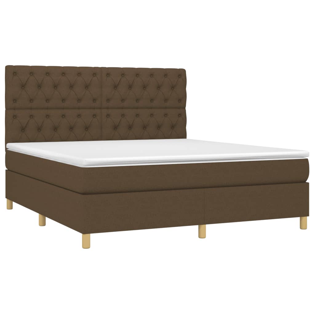 Boxspringbett mit Matratze Dunkelbraun 160x200 cm Stoff