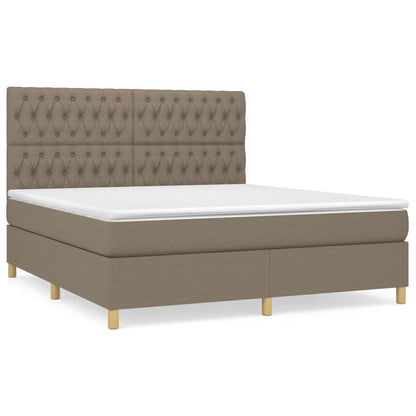 Boxspringbett mit Matratze Taupe 180x200 cm Stoff