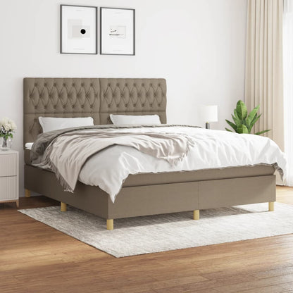 Boxspringbett mit Matratze Taupe 180x200 cm Stoff