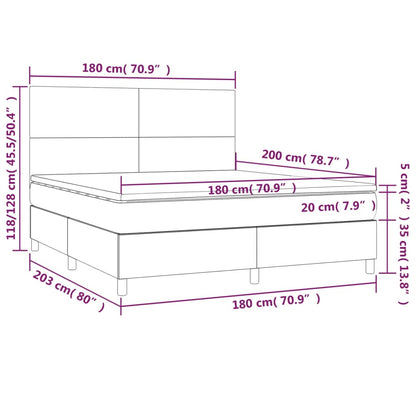 Boxspringbett mit Matratze Weiß 180x200 cm Kunstleder