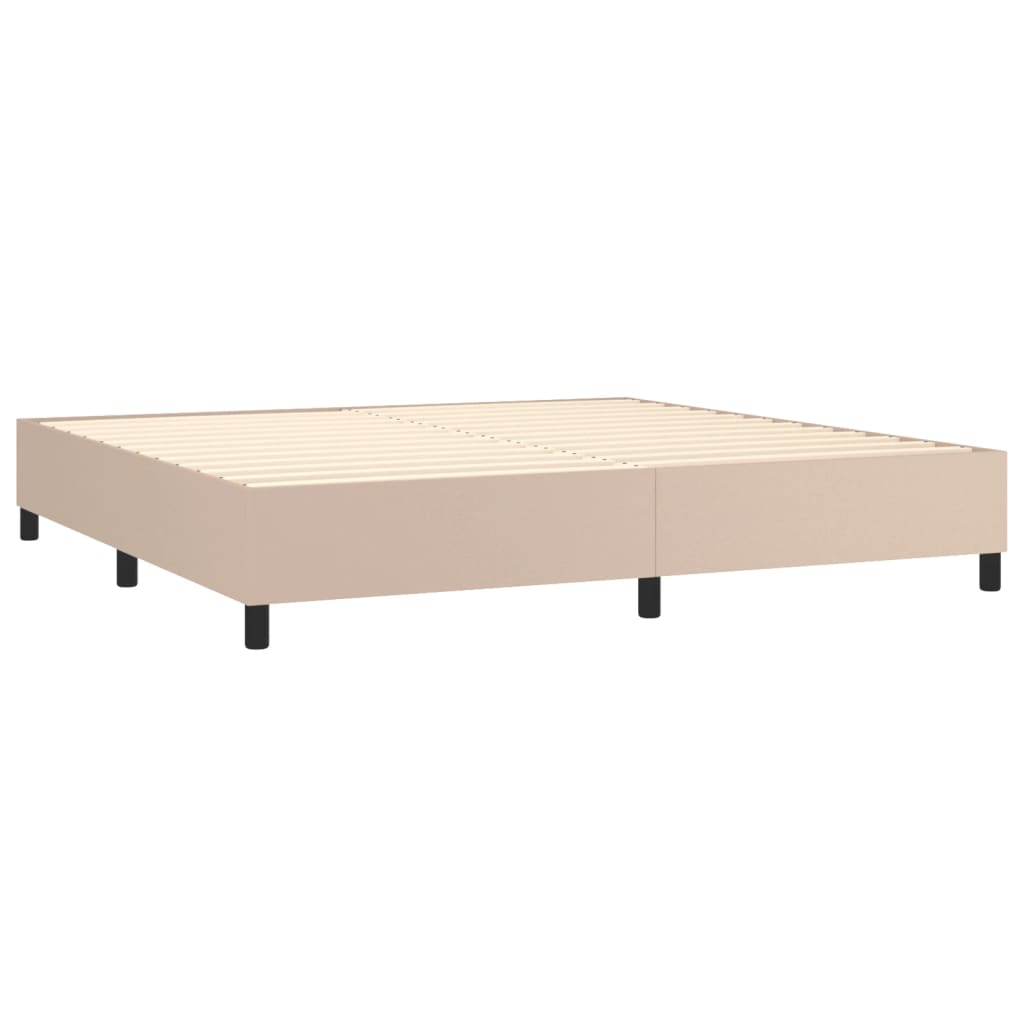 Boxspringbett Matratze Cappuccino-Braun 200x200cm Kunstleder