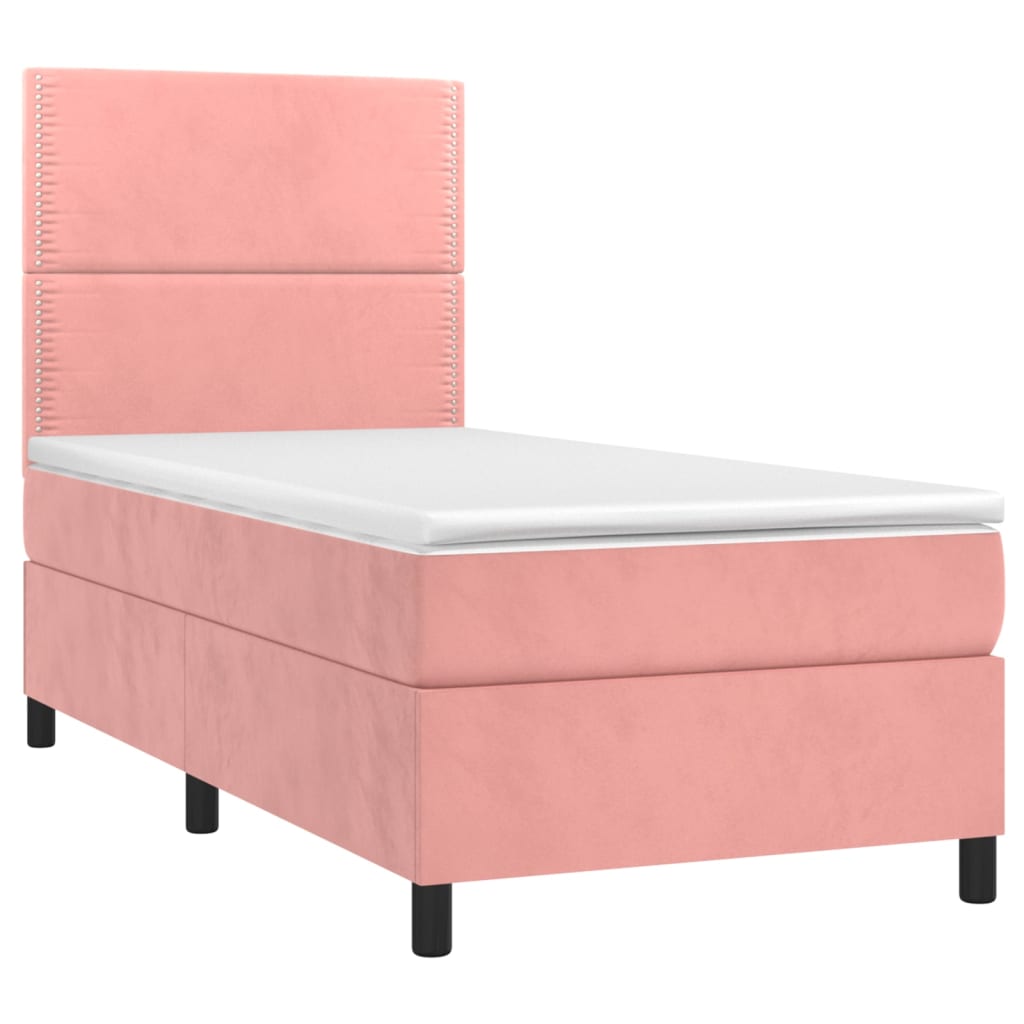 Boxspringbett mit Matratze Rosa 90x200 cm Samt