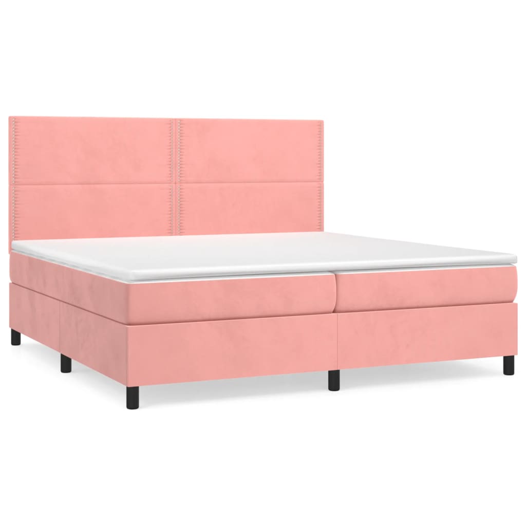 Boxspringbett mit Matratze Rosa 200x200 cm Samt