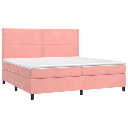 Boxspringbett mit Matratze Rosa 200x200 cm Samt