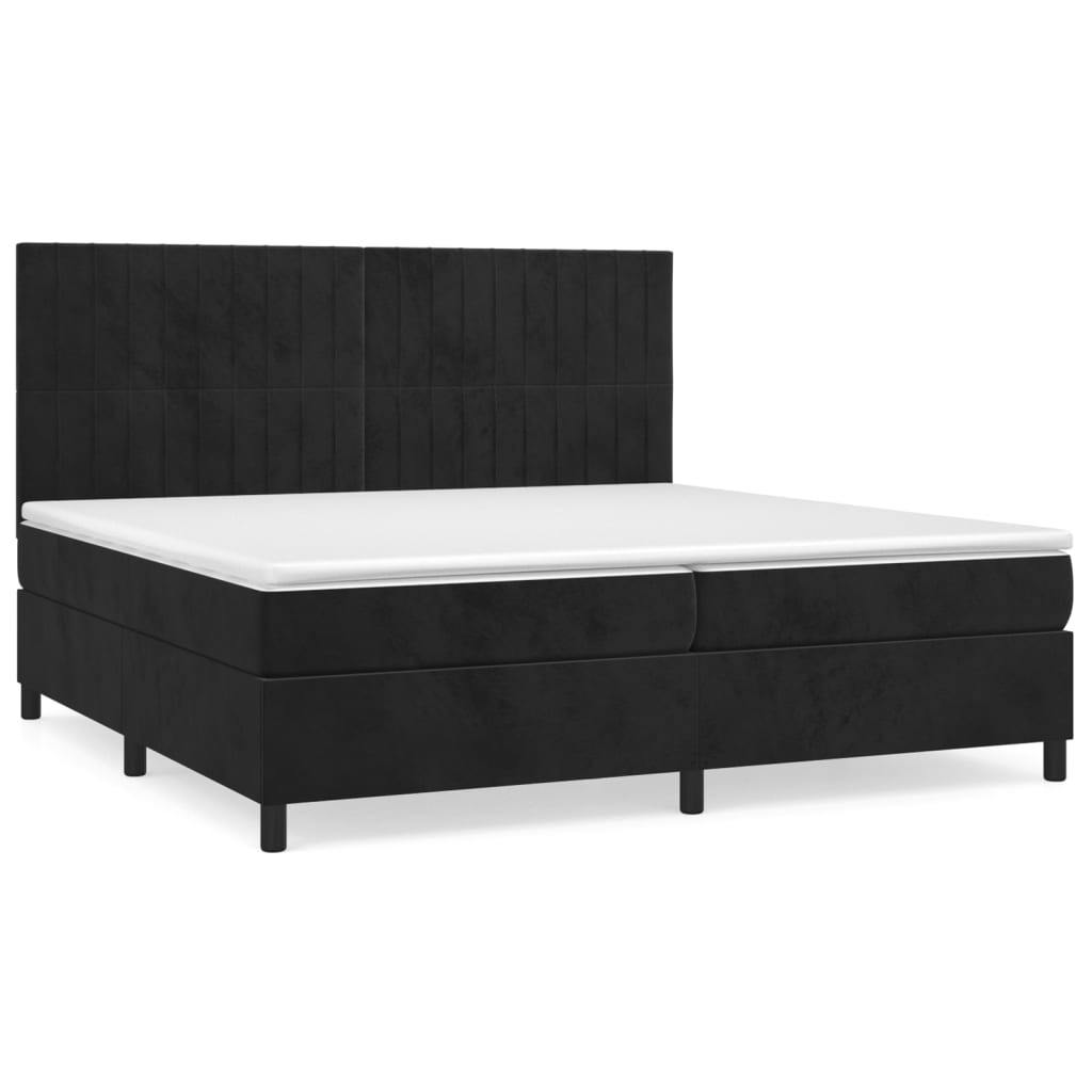 Boxspringbett mit Matratze Schwarz 200x200 cm Samt