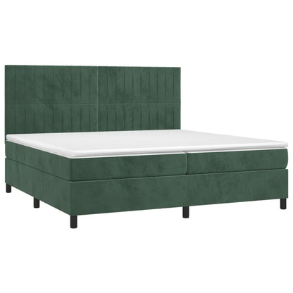 Boxspringbett mit Matratze Dunkelgrün 200x200 cm Samt