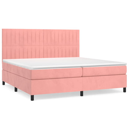 Boxspringbett mit Matratze Rosa 200x200 cm Samt