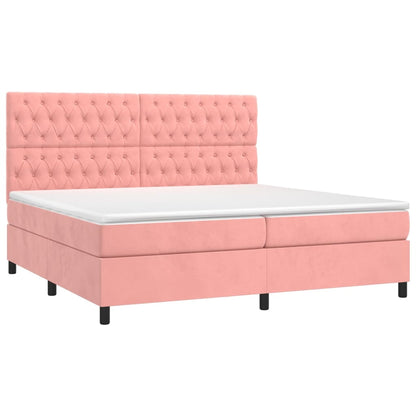 Boxspringbett mit Matratze Rosa 200x200 cm Samt