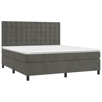 Boxspringbett mit Matratze Dunkelgrau 180x200 cm Samt