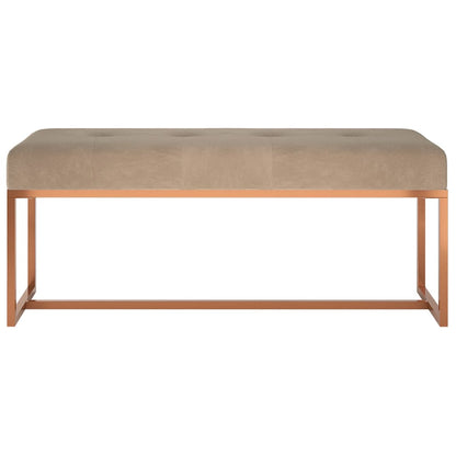 Sitzbank Beige 110x36x45 cm Samt