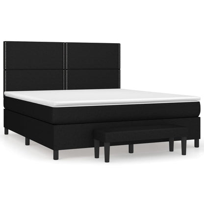 Boxspringbett mit Matratze Schwarz 160x200 cm Stoff