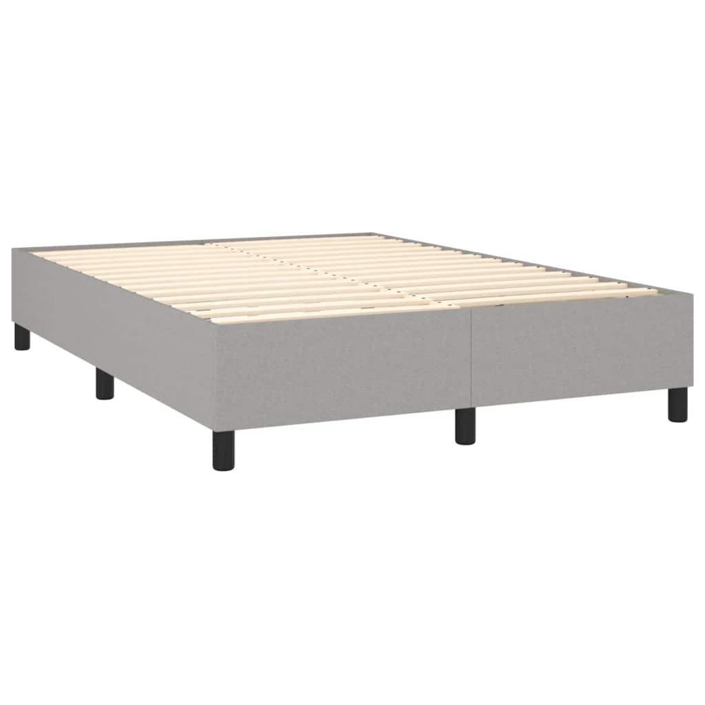 Boxspringbett mit Matratze Hellgrau 140x200 cm Stoff