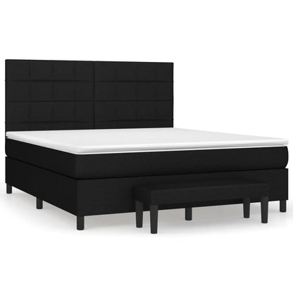 Boxspringbett mit Matratze Schwarz 160x200 cm Stoff