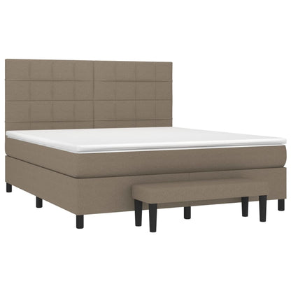 Boxspringbett mit Matratze Taupe 160x200 cm Stoff