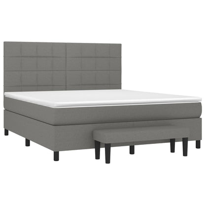 Boxspringbett mit Matratze Dunkelgrau 180x200 cm Stoff