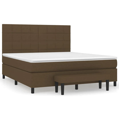 Boxspringbett mit Matratze Dunkelbraun 180x200 cm Stoff