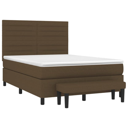 Boxspringbett mit Matratze Dunkelbraun 140x200 cm Stoff