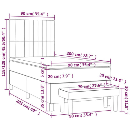 Boxspringbett mit Matratze Dunkelbraun 90x200 cm Stoff