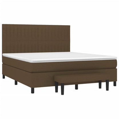 Boxspringbett mit Matratze Dunkelbraun 160x200 cm Stoff