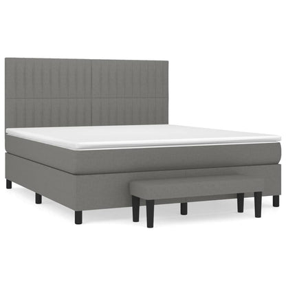 Boxspringbett mit Matratze Dunkelgrau 180x200 cm Stoff