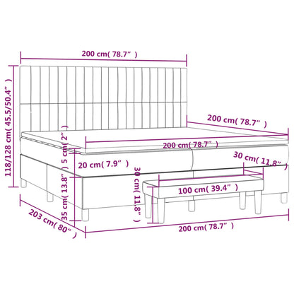 Boxspringbett mit Matratze Schwarz 200x200 cm Stoff