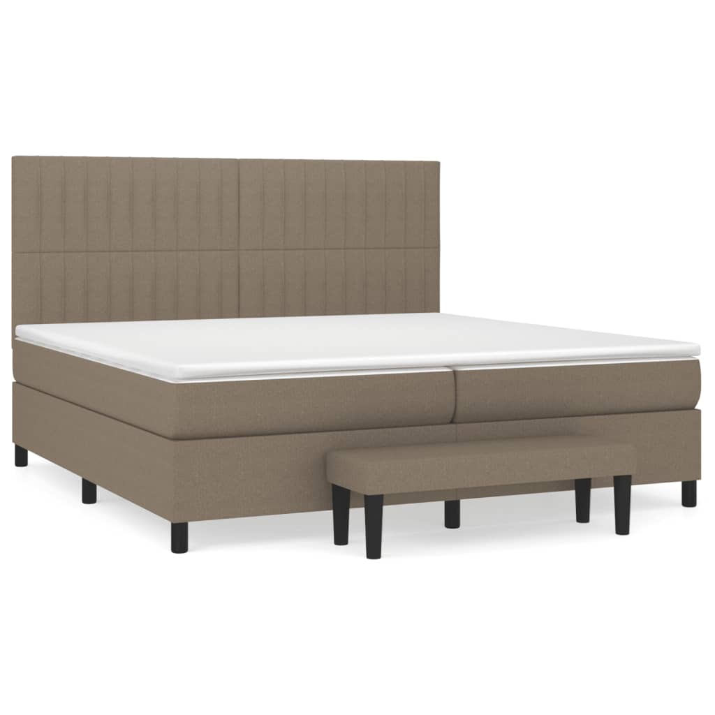 Boxspringbett mit Matratze Taupe 200x200 cm Stoff