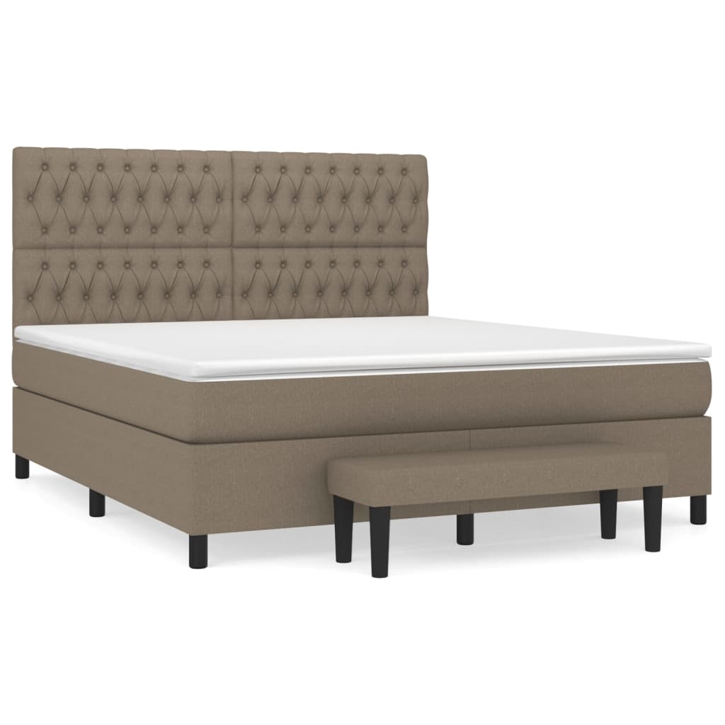 Boxspringbett mit Matratze Taupe 180x200 cm Stoff