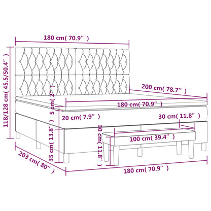 Boxspringbett mit Matratze Creme 180x200 cm Stoff