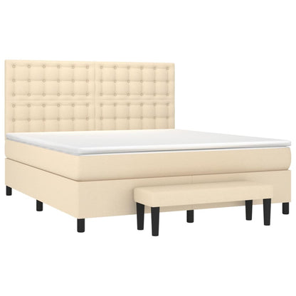 Boxspringbett mit Matratze Creme 160x200 cm Stoff