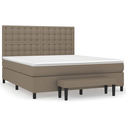 Boxspringbett mit Matratze Taupe 180x200 cm Stoff