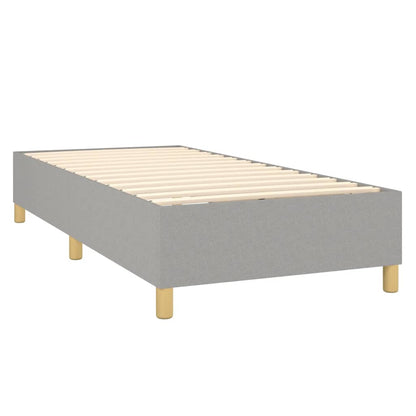 Box spring krevet s madracem svijetlo siva tkanina 90x200 cm