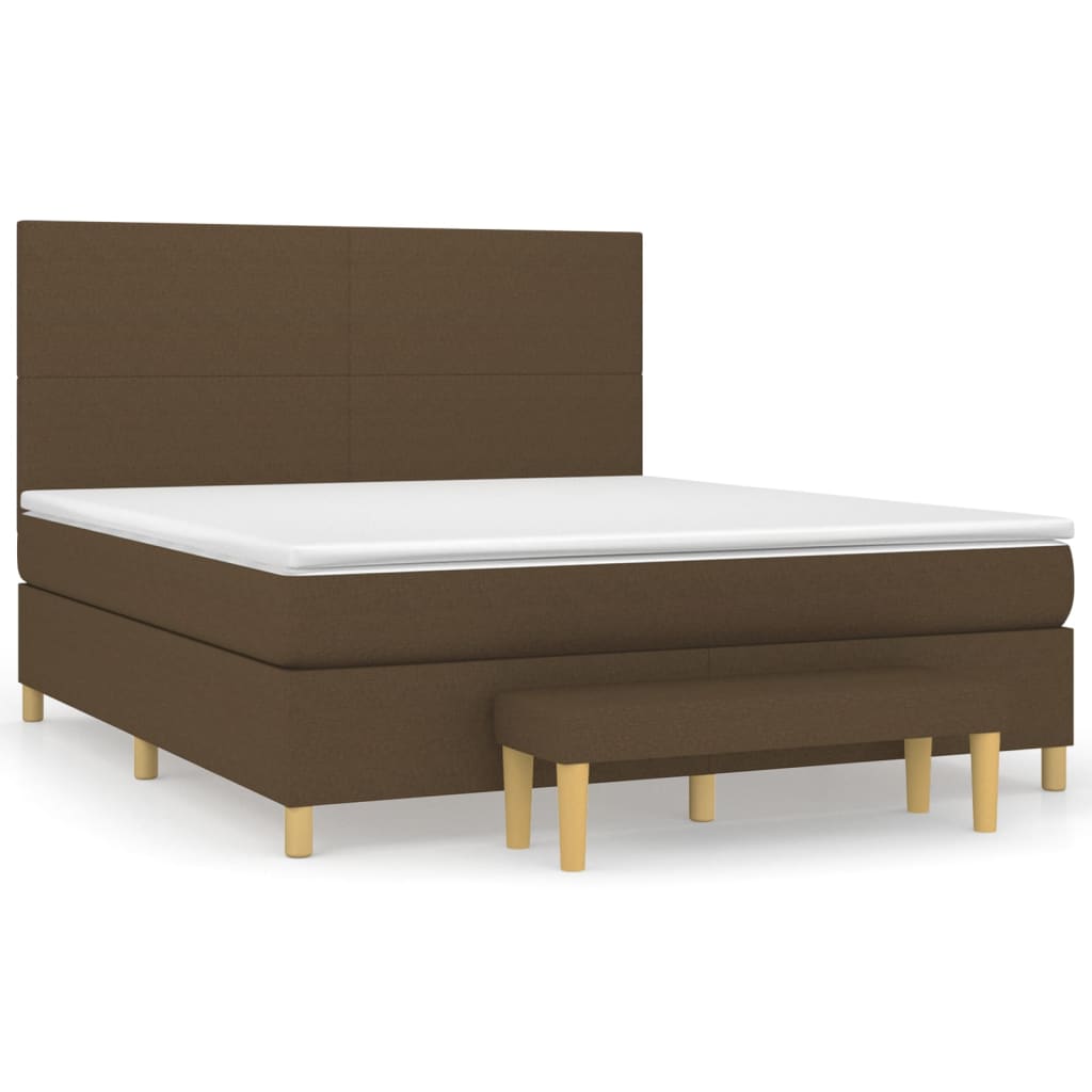 Boxspringbett mit Matratze Dunkelbraun 160x200 cm Stoff