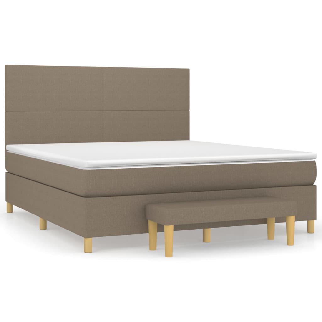 Boxspringbett mit Matratze Taupe 160x200 cm Stoff