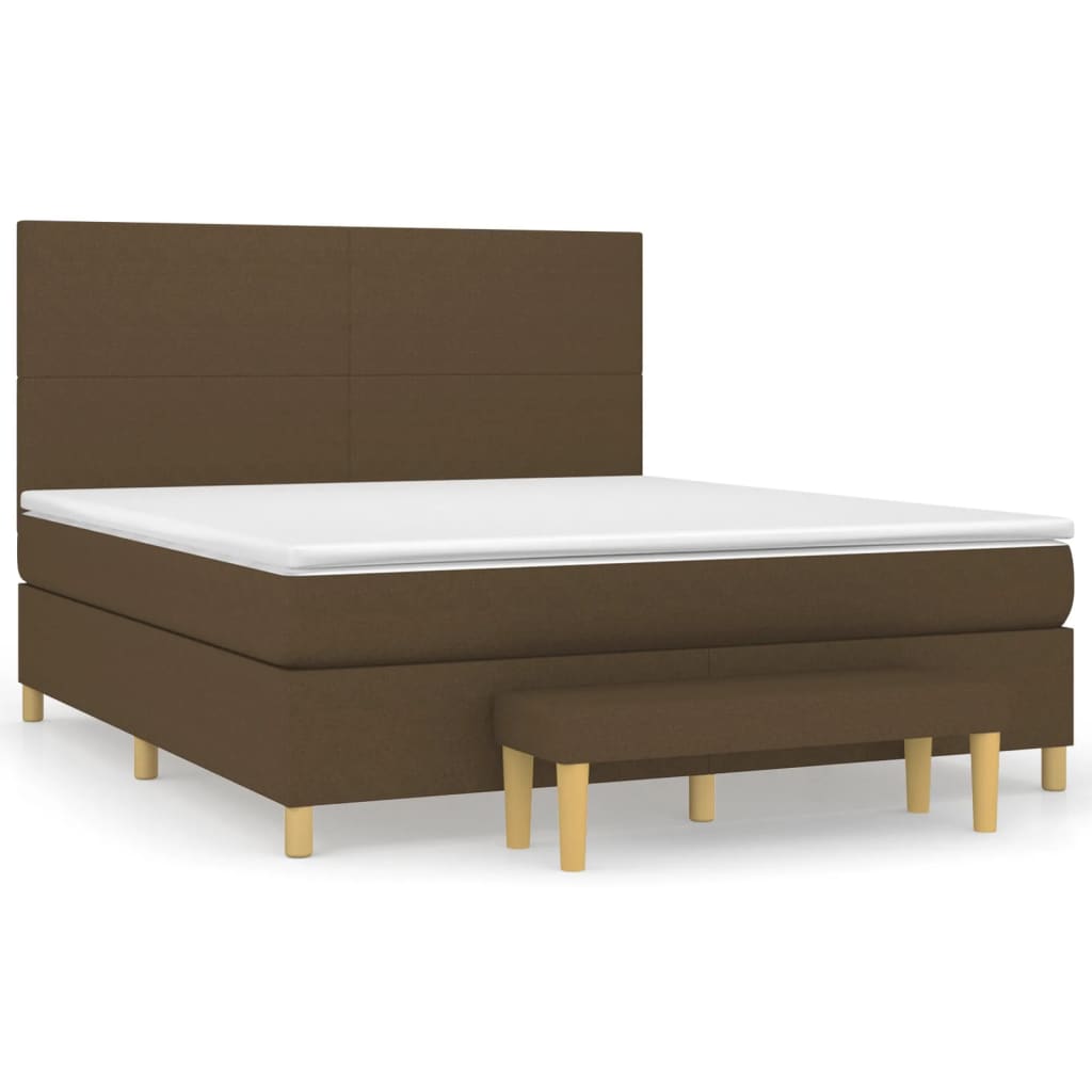 Boxspringbett mit Matratze Dunkelbraun 180x200 cm Stoff