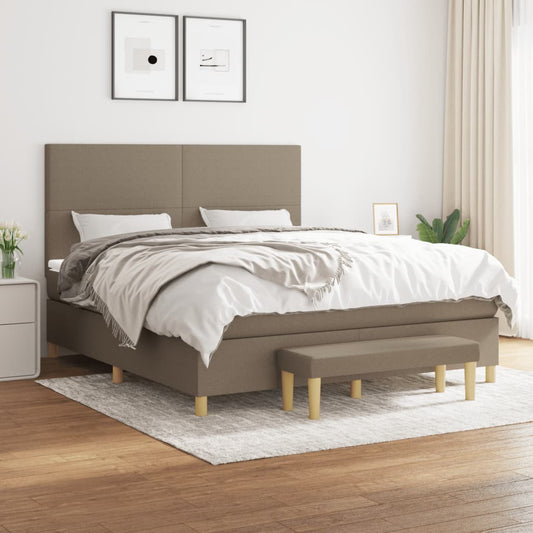 Boxspringbett mit Matratze Taupe 180x200 cm Stoff