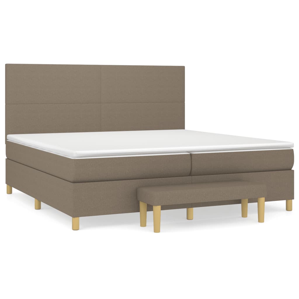 Boxspringbett mit Matratze Taupe 200x200 cm Stoff