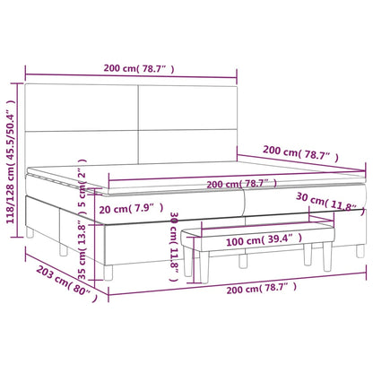 Boxspringbett mit Matratze Creme 200x200 cm Stoff