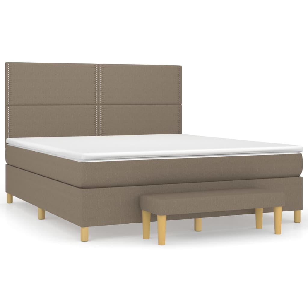 Boxspringbett mit Matratze Taupe 160x200 cm Stoff