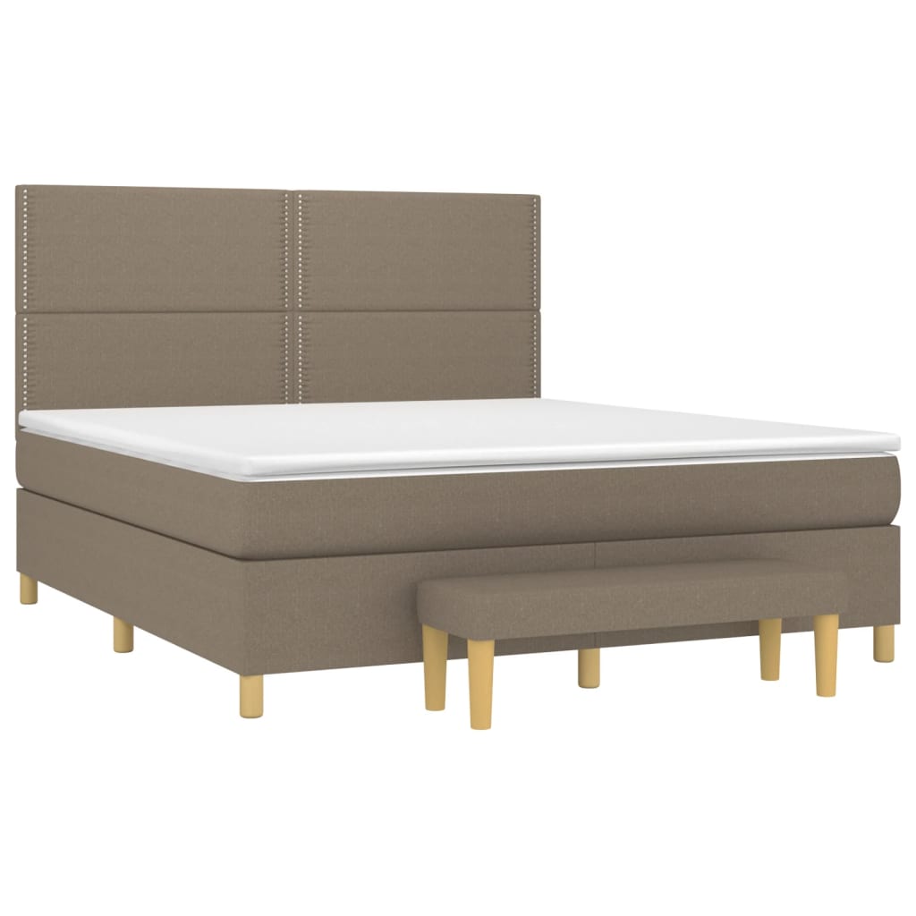 Boxspringbett mit Matratze Taupe 160x200 cm Stoff