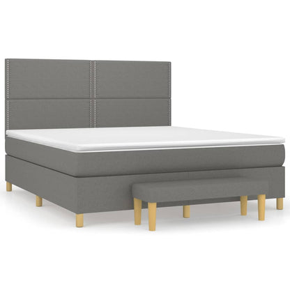 Boxspringbett mit Matratze Dunkelgrau 180x200 cm Stoff