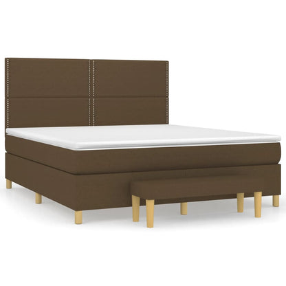 Boxspringbett mit Matratze Dunkelbraun 180x200 cm Stoff