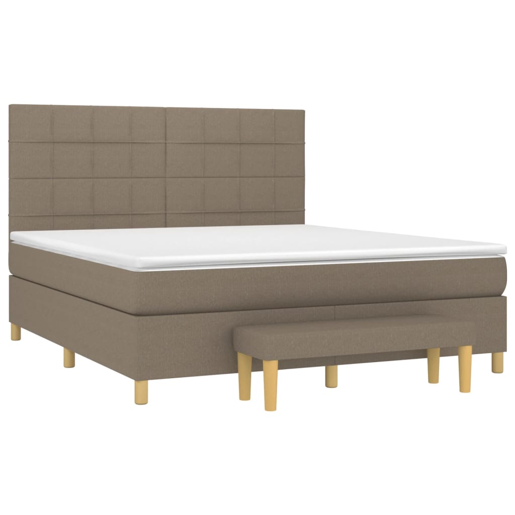 Boxspringbett mit Matratze Taupe 160x200 cm Stoff