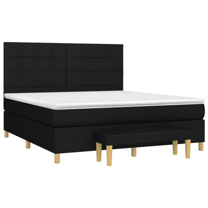 Boxspringbett mit Matratze Schwarz 180x200 cm Stoff