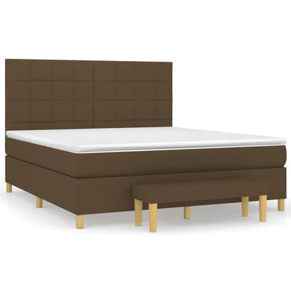 Boxspringbett mit Matratze Dunkelbraun 180x200 cm Stoff