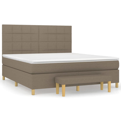 Boxspringbett mit Matratze Taupe 180x200 cm Stoff