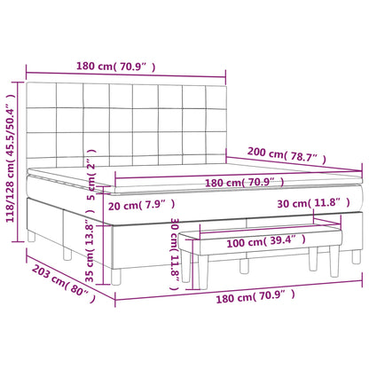 Boxspringbett mit Matratze Blau 180x200 cm Stoff