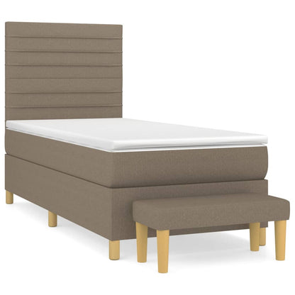 Boxspringbett mit Matratze Taupe 90x200 cm Stoff