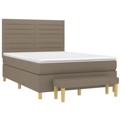 Boxspringbett mit Matratze Taupe 140x200 cm Stoff