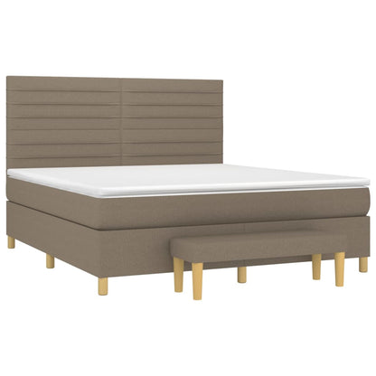 Boxspringbett mit Matratze Taupe 160x200 cm Stoff